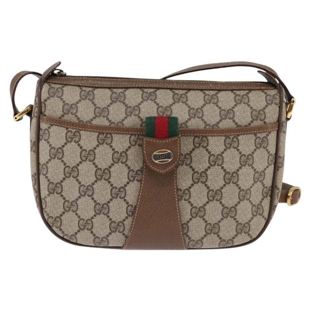 Gucci GG Supreme Web Shoulder Bag Beige